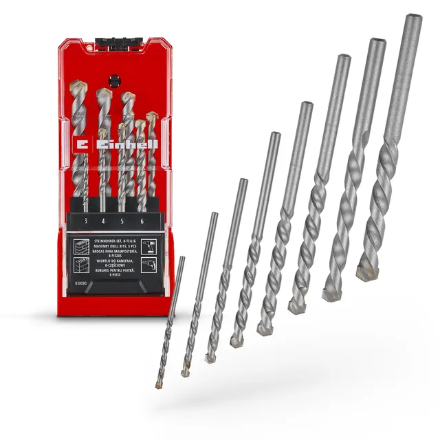 einhell-steinbohrer-set-8-tlg-hartmetallspitze-130-spitze-c45-kohlenstoffstahl-a image 1