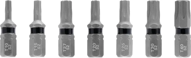 einhell-bit-set-7-tlg-25-mm-t10-t40-torx-torsionszone-c-6-3-schaft-s2-stahl image 1