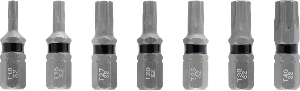 einhell-bit-set-7-tlg-25-mm-t10-t40-torx-torsionszone-c-6-3-schaft-s2-stahl image 1