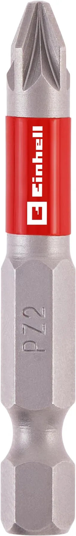 einhell-standard-bits-3-teilig-50-mm-pz2-chrom-vanadium-e-6-3-schaft-mit-rotem-f image 1