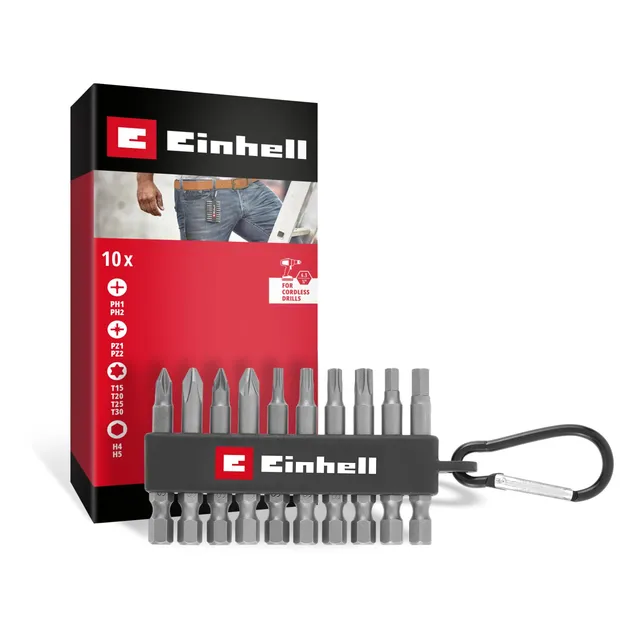 original-einhell-bit-set-10-tlg-50-mm-bits-ph-pz-t-h-aus-sandgestrahltem-s2-stah image 1