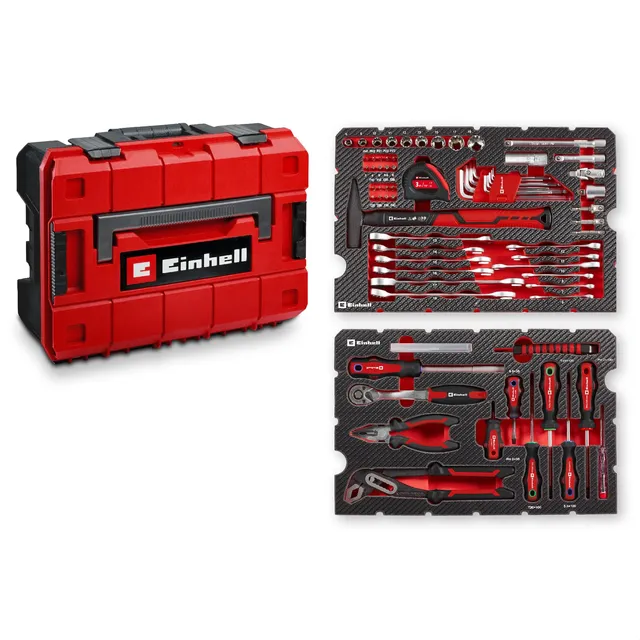 original-einhell-e-case-80-tlg-werkzeugkoffer-stapelbares-werkzeug-set-aus-chrom image 1