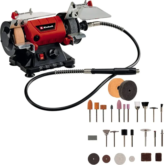 einhell-tc-xg-75-kit-doppelschleifer-150-w-75-mm-schleifscheiben-k120-k400-flexi image 1