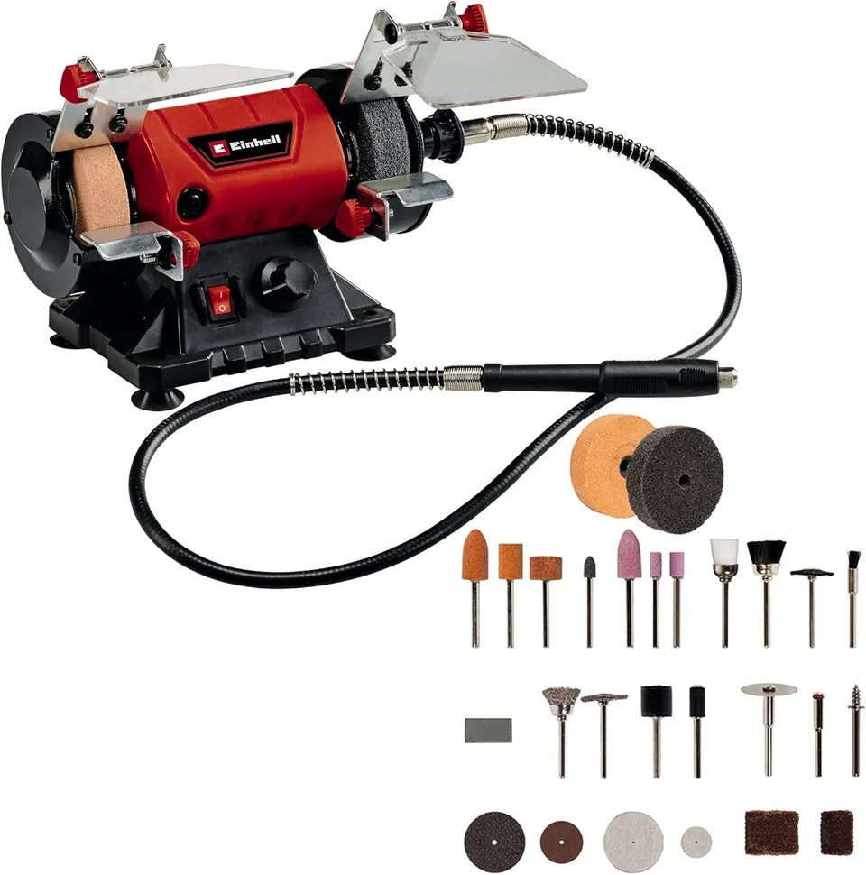 einhell-tc-xg-75-kit-doppelschleifer-150-w-75-mm-schleifscheiben-k120-k400-flexi image 1