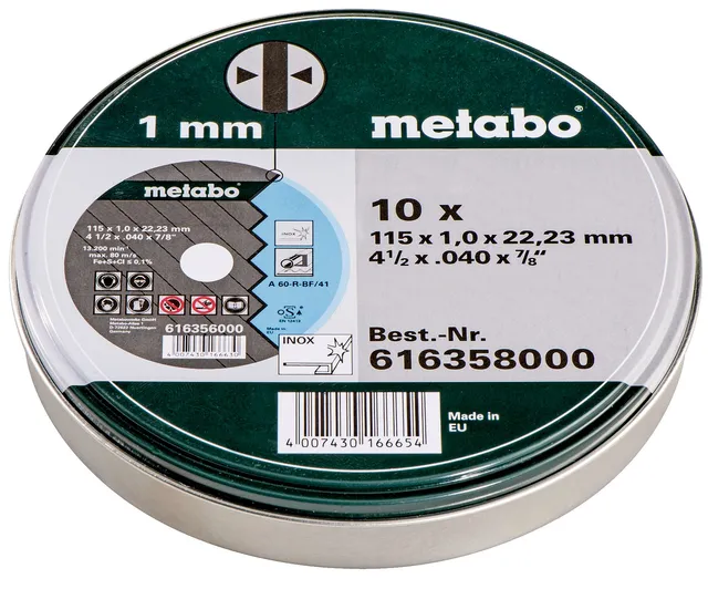 metabo-trennscheiben-sp-115-x-1-0-x-22-23-inox-tf-41-616358000-10-st-ck-d-nne-1- image 1