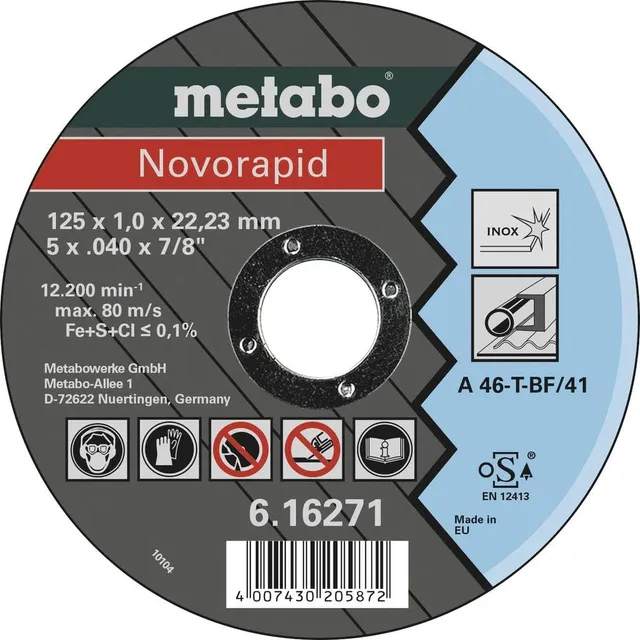 metabo-novorapid-trennscheibe-125-x-1-0-x-22-23-mm-inox-tf-41-616271000-d-nne-in image 1