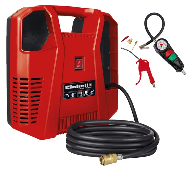 einhell-tc-ac-190-8-of-set-kompressor-set-1-100-w-lfrei-max-8-bar-190-l-min-inkl image 1
