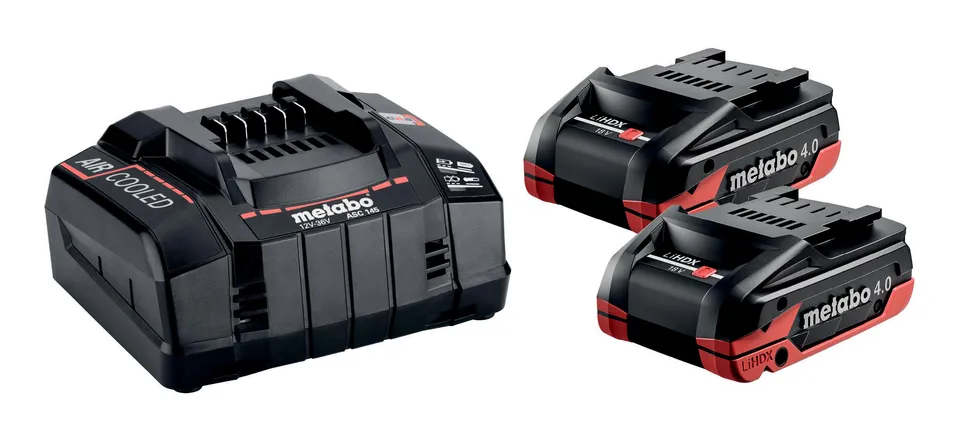metabo-basis-set-2x-lihdx-4-0-ah-akku-18-v-tabless-asc-145-schnellladeger-t-cas- image 1