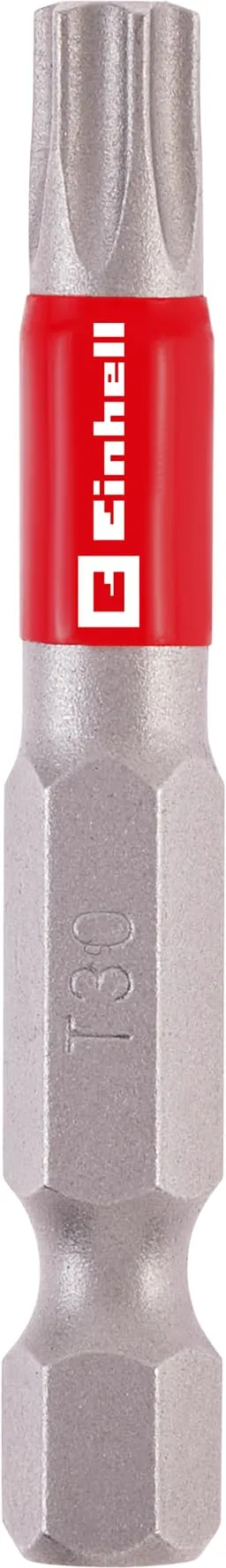 einhell-standard-bits-3-teilig-50-mm-t30-chrom-vanadium-e-6-3-schaft-mit-rotem-f image 1