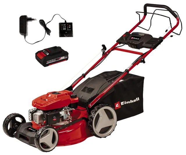 einhell-gc-pm-46-sm-hw-e-li-benzin-rasenm-her-2-kw-4-takt-motor-bis-1400-m-elekt image 1