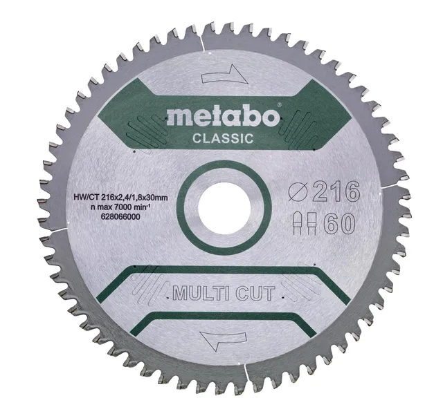 metabo-kreiss-geblatt-precision-cut-216-x-30-mm-z60-fz-tz-holz-laminat-hartmetal image 1