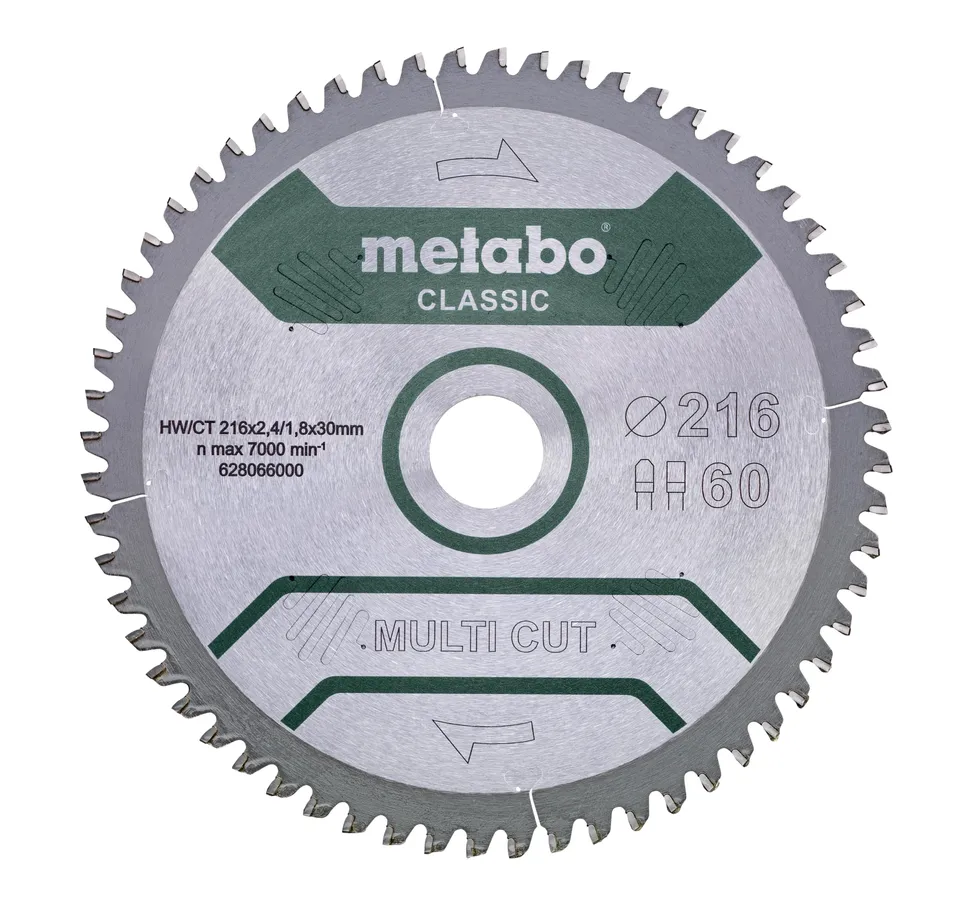 metabo-kreiss-geblatt-precision-cut-216-x-30-mm-z60-fz-tz-holz-laminat-hartmetal image 1