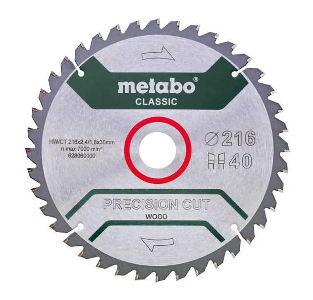 metabo-s-geblatt-precision-cut-wood-classic-216-x-30-mm-z40-wz-5-neg-spanwinkel- image 1