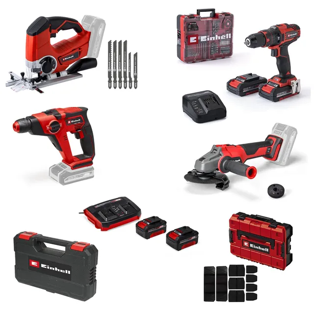 einhell-akku-werkzeug-set-18-v-power-x-change-4-ger-te-stichs-ge-schlagbohrschra image 1