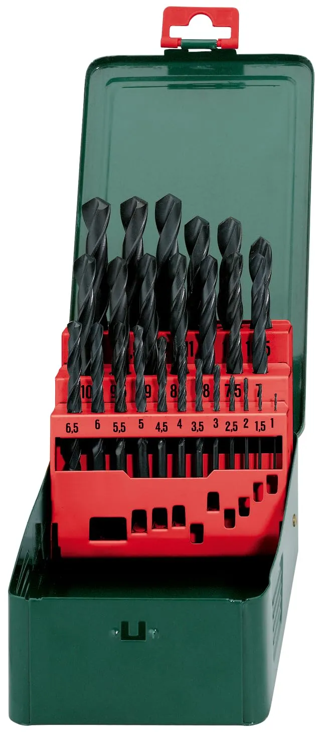 metabo-hss-r-bohrerkassette-sp-25-teiliges-metallbohrer-set-hss-r-spiralbohrer-1 image 1