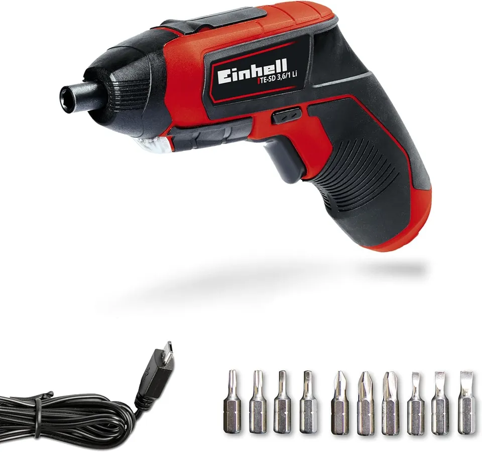 einhell-te-sd-3-6-1-li-akkuschrauber-3-6-v-4-5-nm-micro-usb-lader-magnetbithalte image 1