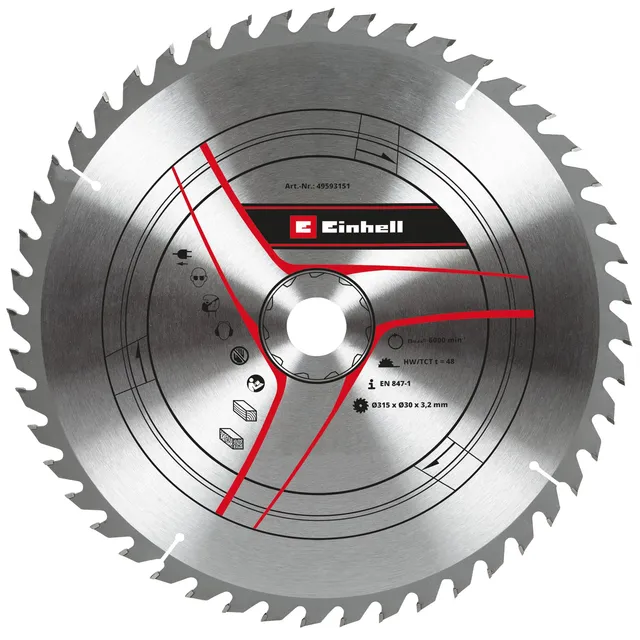 original-einhell-kreiss-geblatt-315x30-mm-48-geschr-nkte-z-hne-f-r-tischkreiss-g image 1