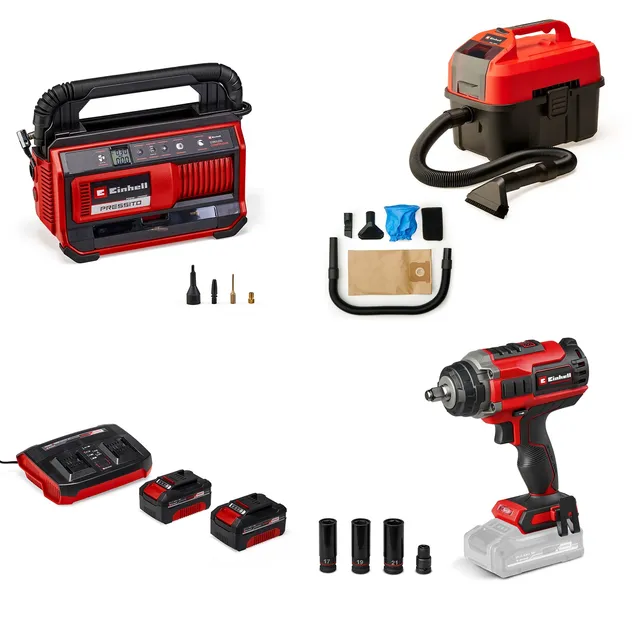 einhell-power-x-change-auto-set-18-v-schlagschrauber-nass-trockensauger-kompress image 1