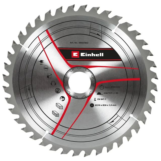 original-einhell-kreiss-geblatt-210-x-30-mm-40-z-hne-hm-best-ckt-f-r-zug-kapp-ge image 1