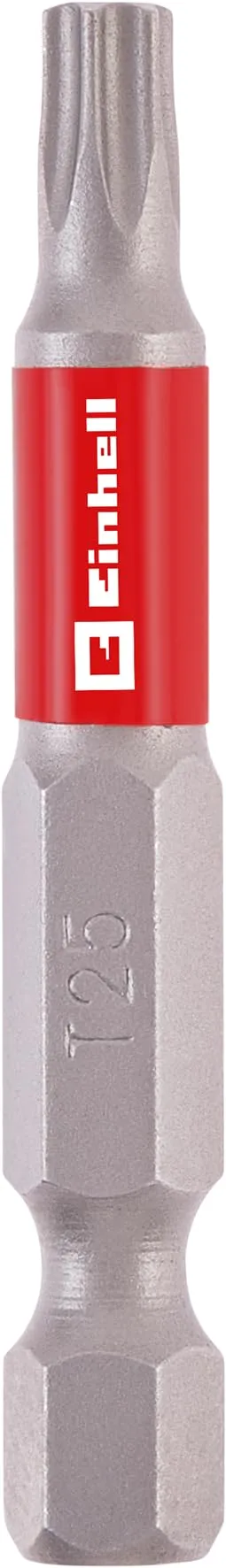einhell-standard-bits-3-teilig-50-mm-t25-chrom-vanadium-e-6-3-schaft-mit-rotem-f image 1