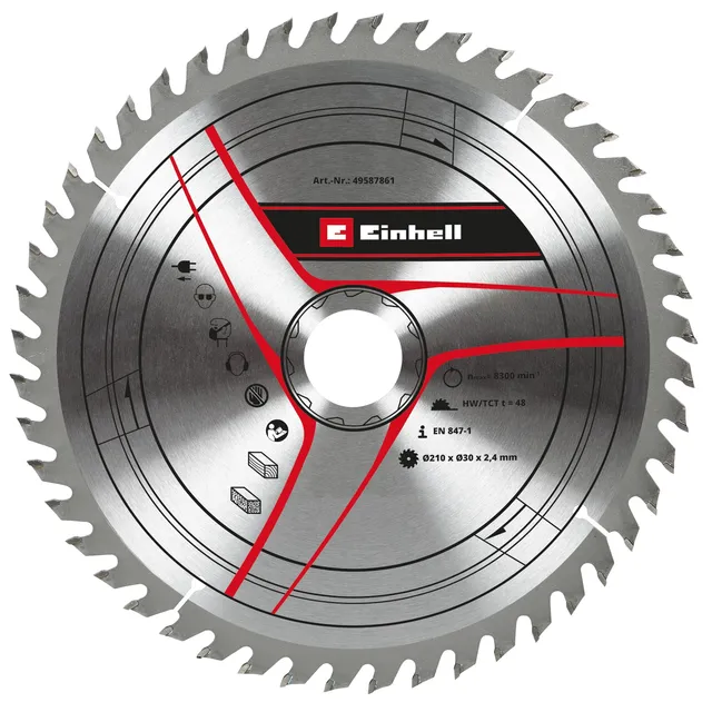 einhell-kreiss-geblatt-210x30-mm-48-z-hne-hartmetall-s-geblatt-f-r-akku-zug-kapp image 1