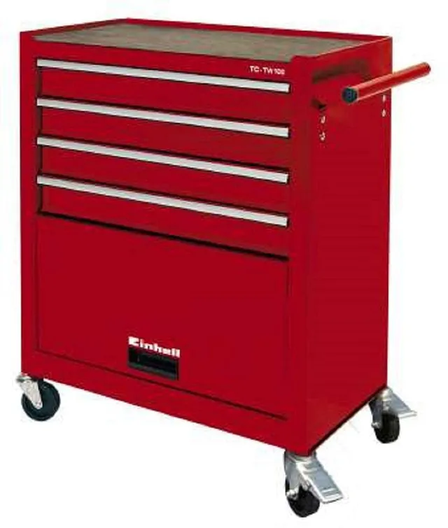 einhell-werkstattwagen-tc-tw-100-mit-4-schubladen-und-interlock-system-4-rollen- image 1