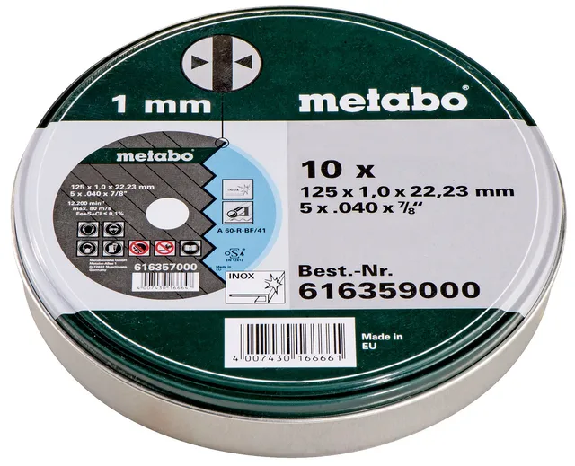 metabo-trennscheiben-sp-125-inox-10-st-ck-art-616359000-125-x-1-0-x-22-23-mm-d-n image 1
