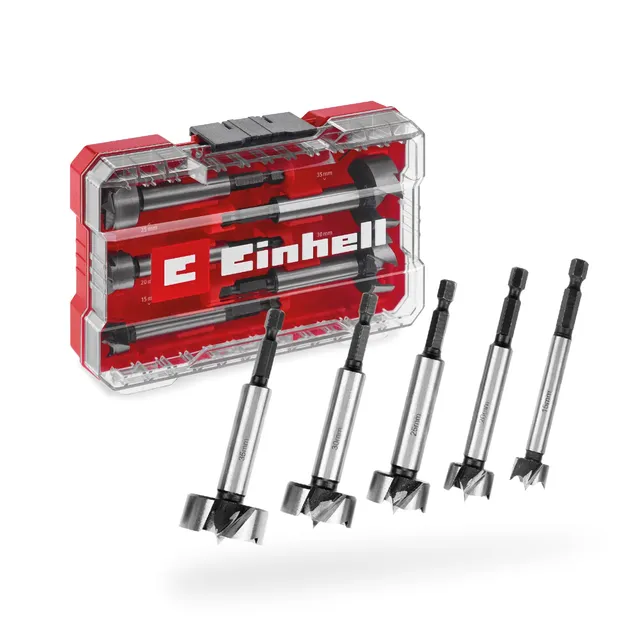 einhell-m-case-forstnerbohrer-set-5-teilig-c65-werkzeugstahl-bohrer-mit-e-6-3-sc image 1