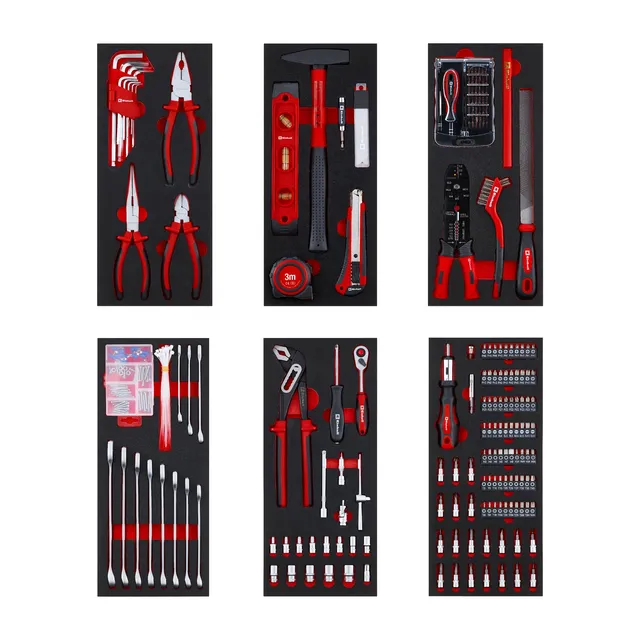 einhell-6-pads-werkzeugset-f-r-werkstattwagen-299-teile-inkl-pr-zisionsbits-zang image 1