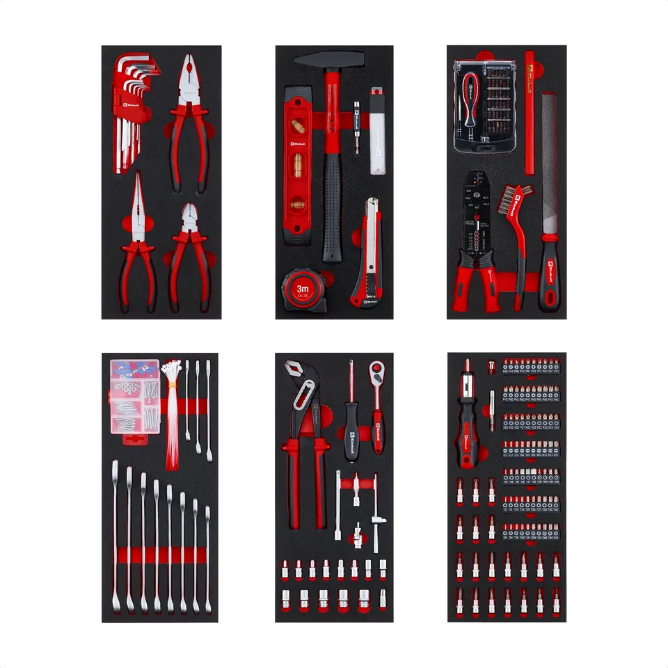 einhell-6-pads-werkzeugset-f-r-werkstattwagen-299-teile-inkl-pr-zisionsbits-zang image 1