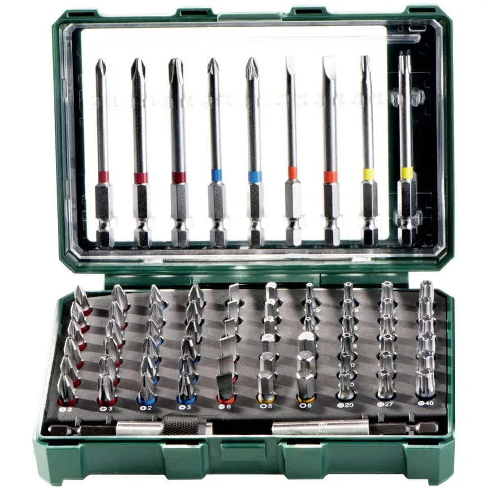 metabo-bit-box-sp-71-teilig-s2-stahl-schrauberbit-set-mit-magnetischem-schnellwe image 1