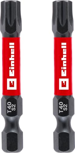 einhell-impact-bits-2er-set-50-mm-t40-s2-stahl-mit-torsionszone-e-6-3-schaft-rot image 3