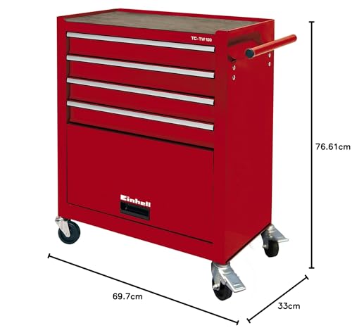 einhell-werkstattwagen-tc-tw-100-mit-4-schubladen-und-interlock-system-4-rollen- image 4