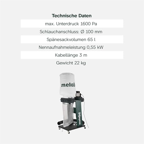 metabo-spa-1200-6012050009-sp-neabsauganlage-staubklasse-l-65-l-sp-nesack-550-w- image 8