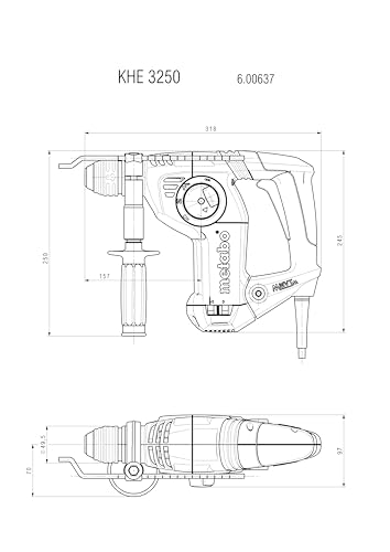 metabo-khe-3250-kombihammer-800-w-sds-plus-bohrhammer-mit-marathon-motor-mvt-vib image 6