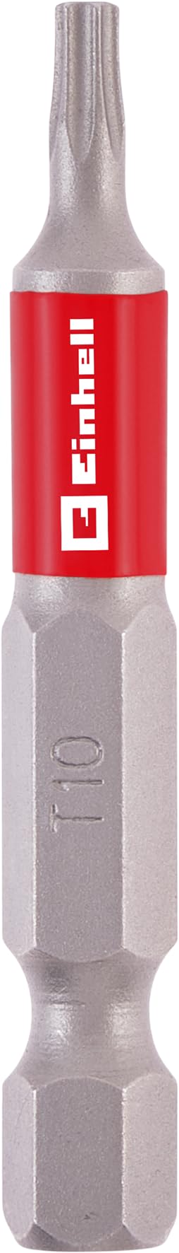 einhell-standard-bits-3-teilig-50-mm-t10-chrom-vanadium-e-6-3-schaft-mit-rotem-f image 1