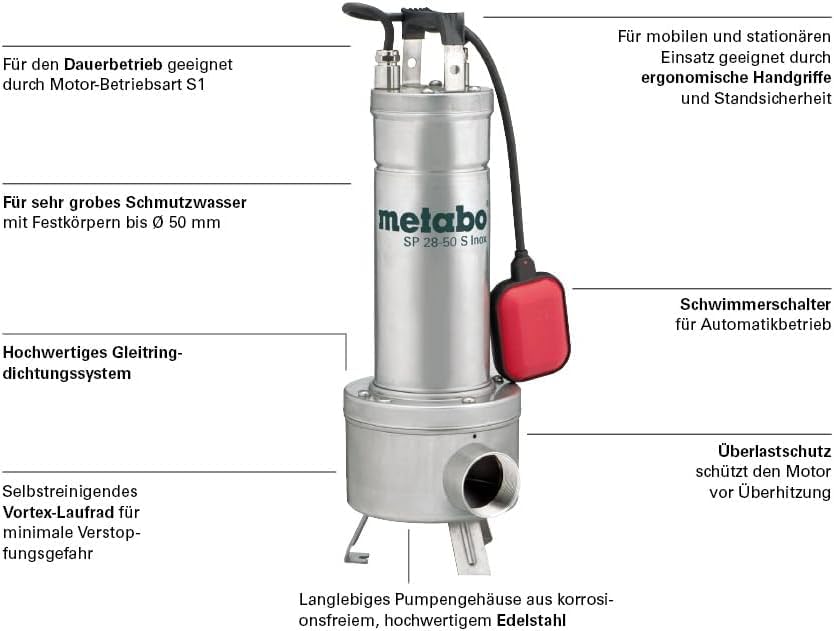 metabo-sp-28-50-s-inox-schmutzwasserpumpe-1470-w-tauchpumpe-28-000-l-h-grobschmu image 8