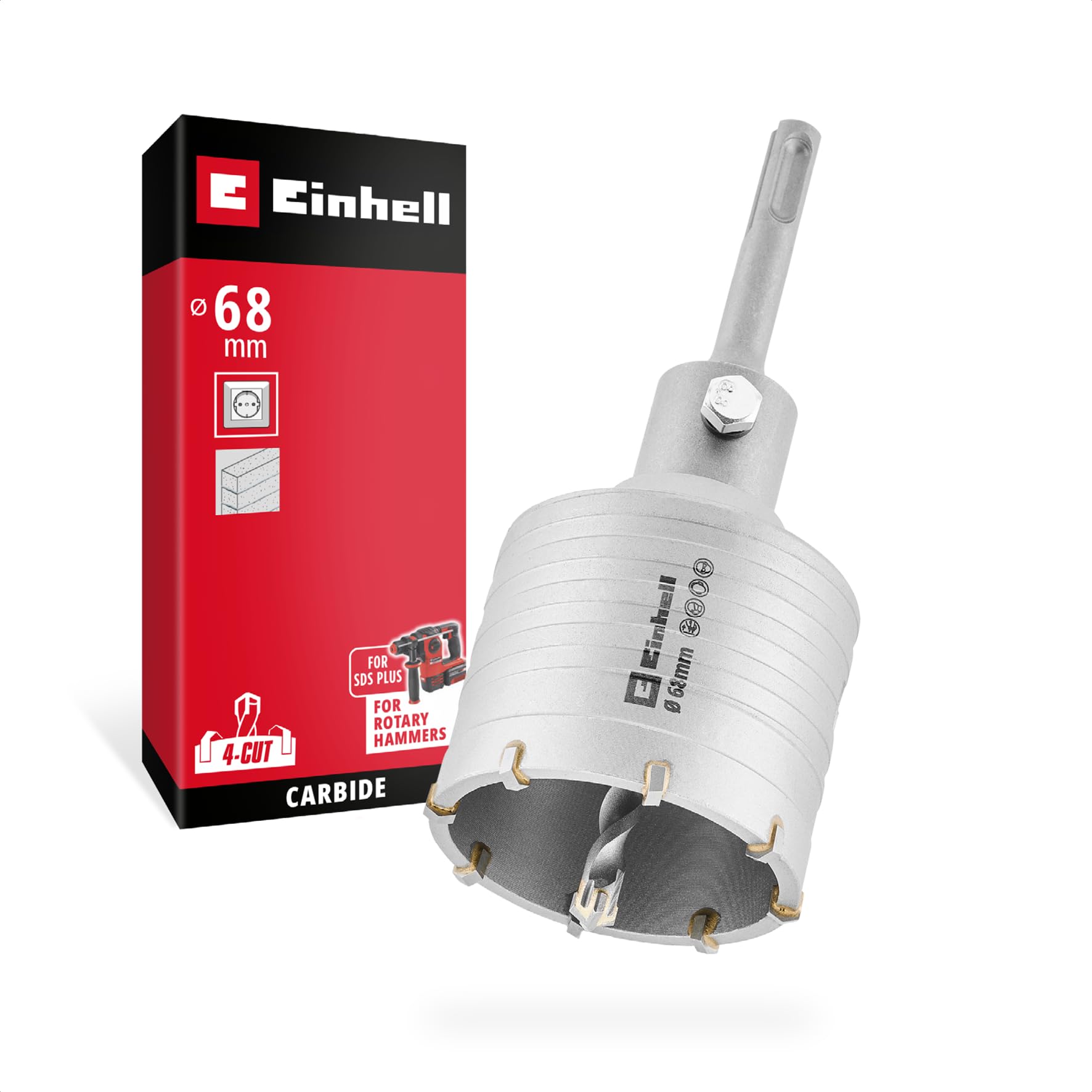 original-einhell-hm-bohrkrone-sds-plus-68-mm-hartmetallz-hne-zentrierbohrer-m22- image 1
