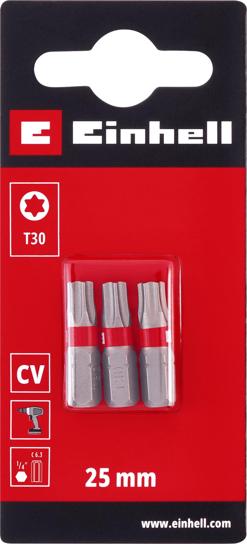 original-einhell-standard-bit-set-3-teilig-25-mm-t30-chrom-vanadium-c-6-3-schaft image 2