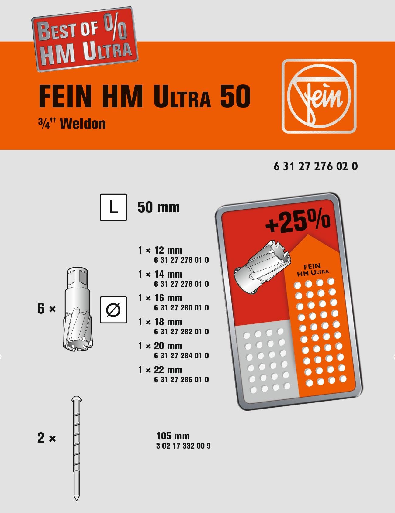 fein-best-of-kernbohrer-hm-ultra-50-zubeh-rset-8-teilig-3-4-weldon-aufnahme-12-2 image 2