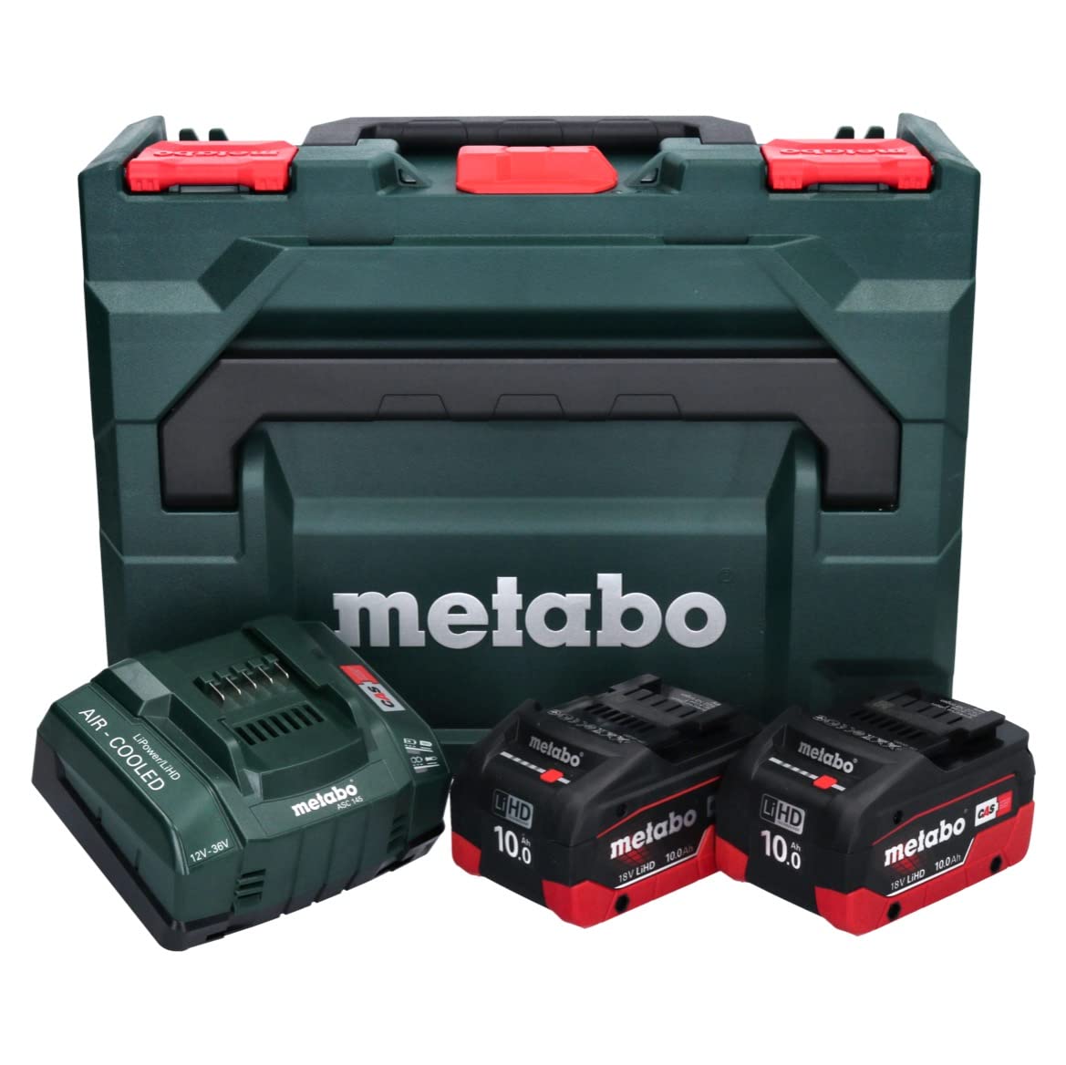 metabo-basis-set-2-x-lihd-10-ah-asc-145-metabox-18-v-akkupacks-und-schnellladege image 1