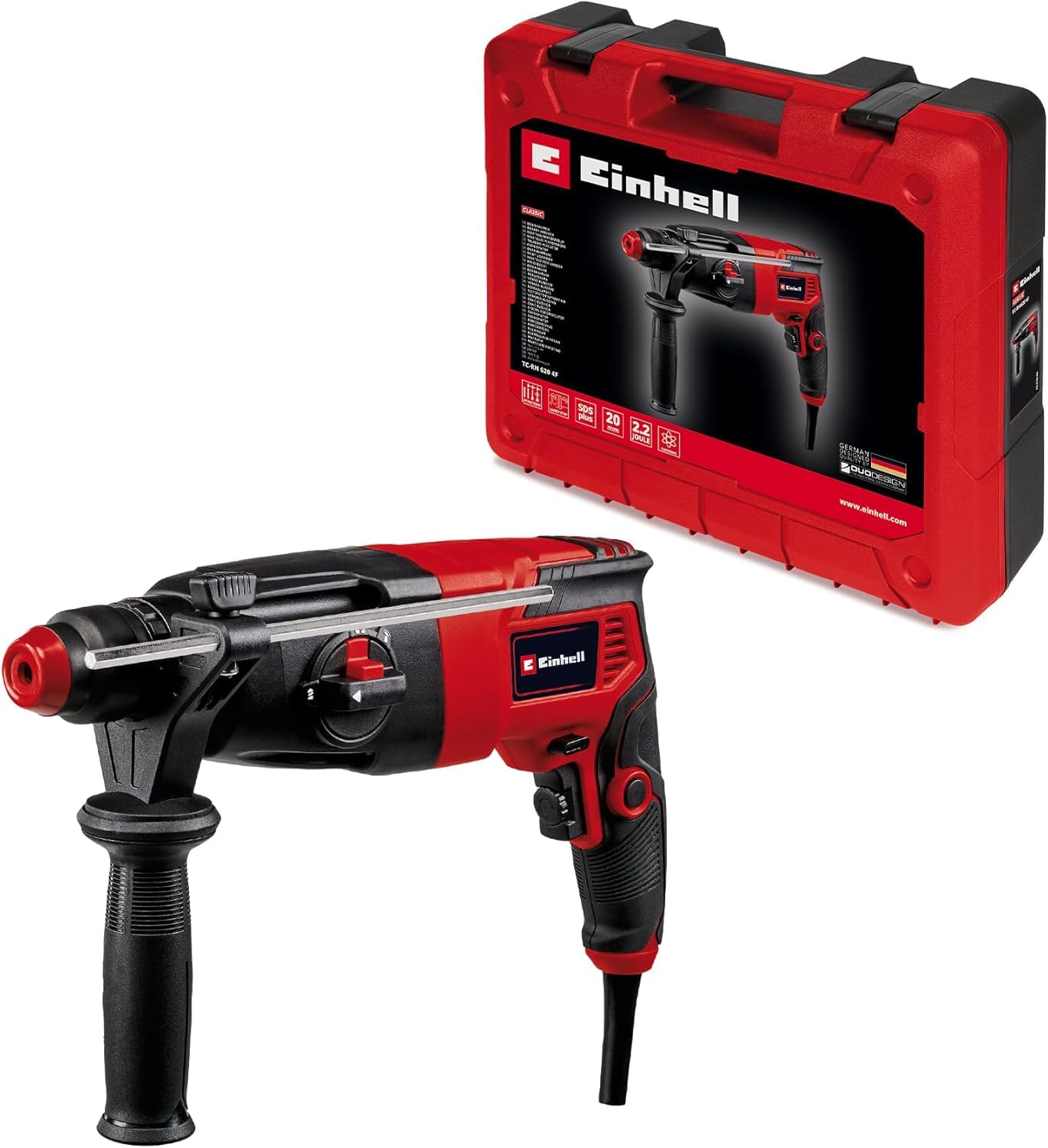 einhell-bohrhammer-tc-rh-620-4f-620-w-pneumatisches-schlagwerk-2-2-j-sds-plus-4- image 1