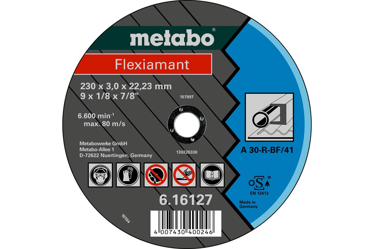 metabo-flexiamant-trennscheibe-230-x-3-0-x-22-23-mm-stahl-gerade-ausf-hrung-25-s image 1