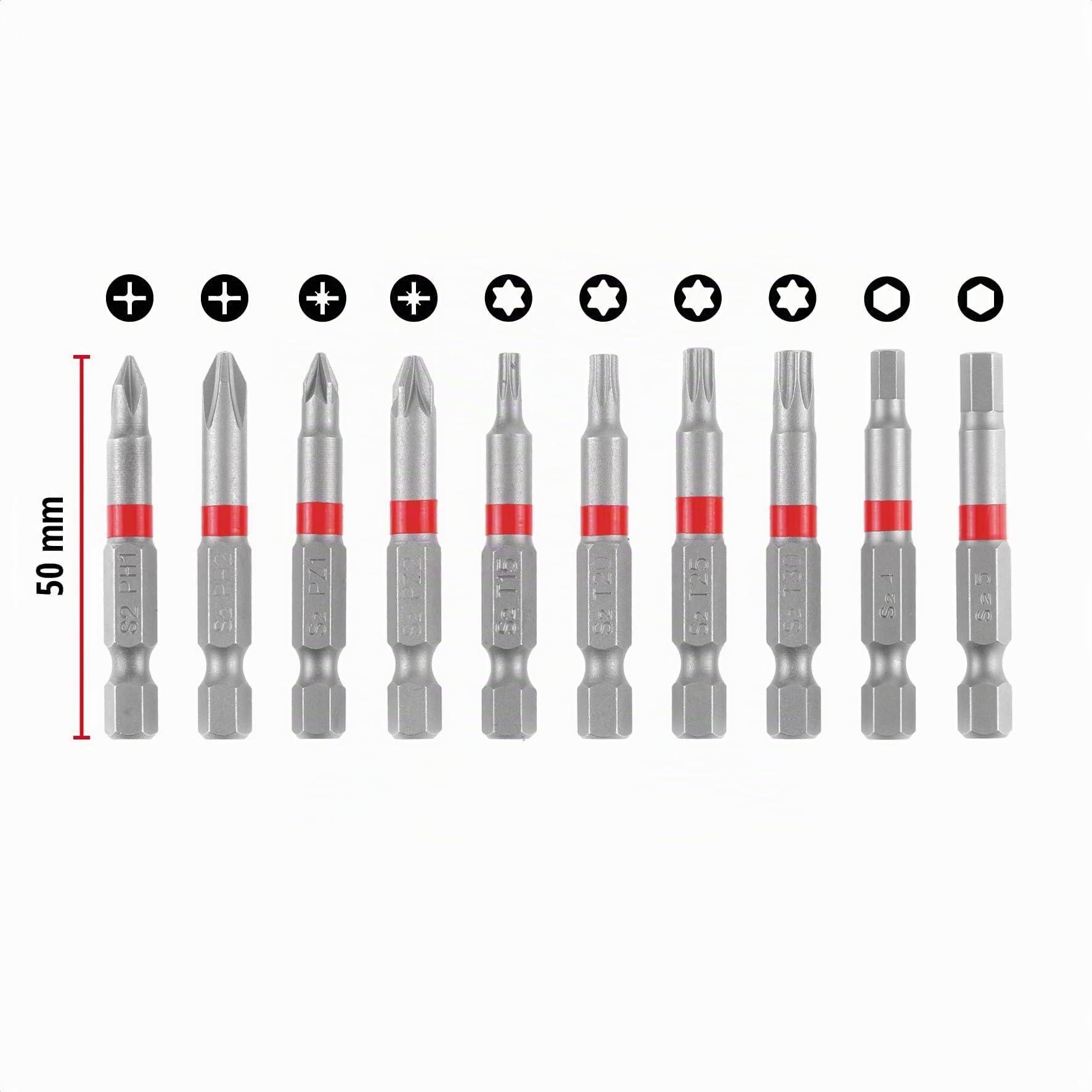 original-einhell-bit-set-10-tlg-50-mm-bits-ph-pz-t-h-aus-sandgestrahltem-s2-stah image 8