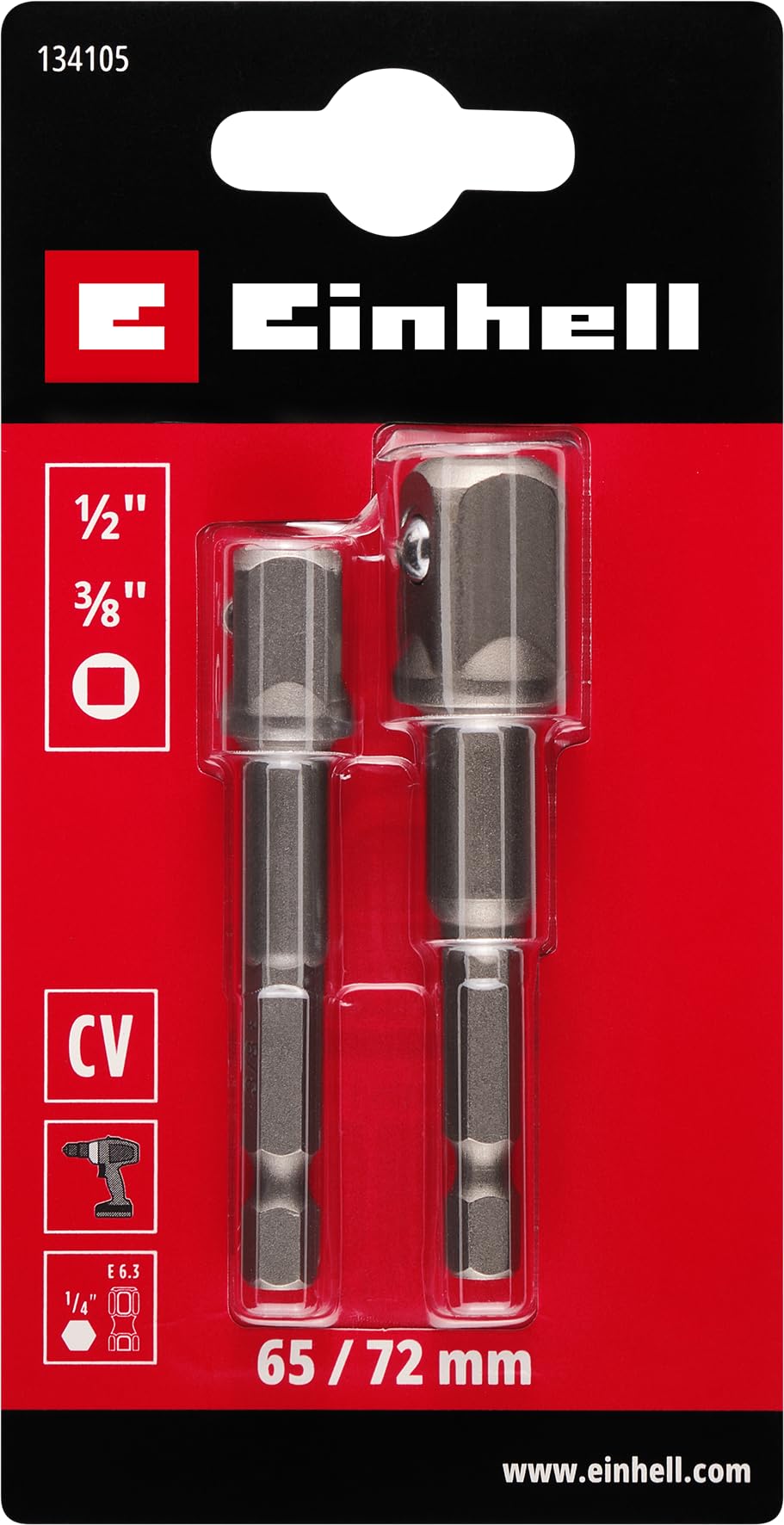 einhell-adapter-set-3-tlg-65-72-mm-1-4-3-8-und-1-2-chrom-vanadium-e-6-3-schaft image 2