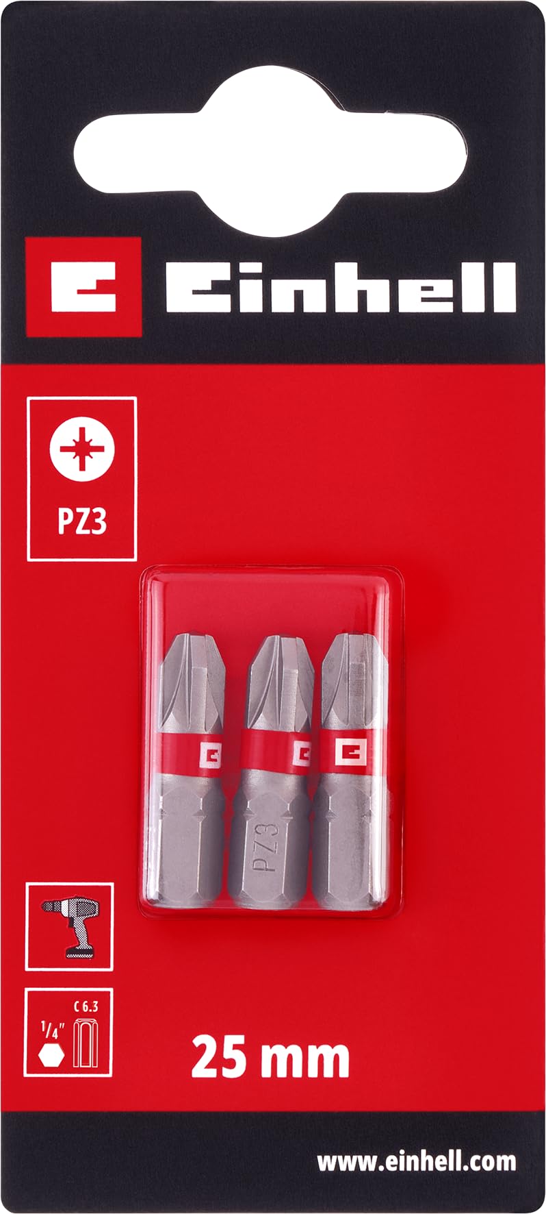 einhell-standard-bits-3-tlg-25-mm-pz3-chrom-vanadium-pr-zises-schrauben-roter-fa image 2