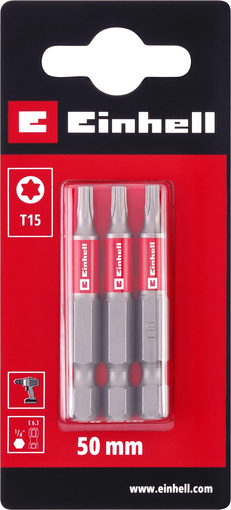 einhell-standard-bits-3-tlg-50-mm-t15-chrom-vanadium-roter-farbring-e-6-3-schaft image 2