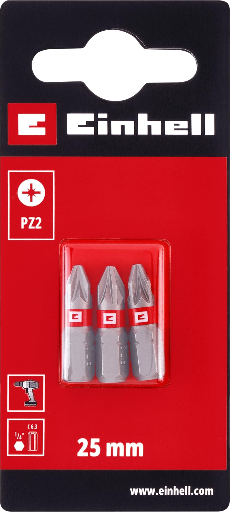 original-einhell-standard-bit-set-3-teilig-25-mm-pz2-chrom-vanadium-c-6-3-schaft image 2