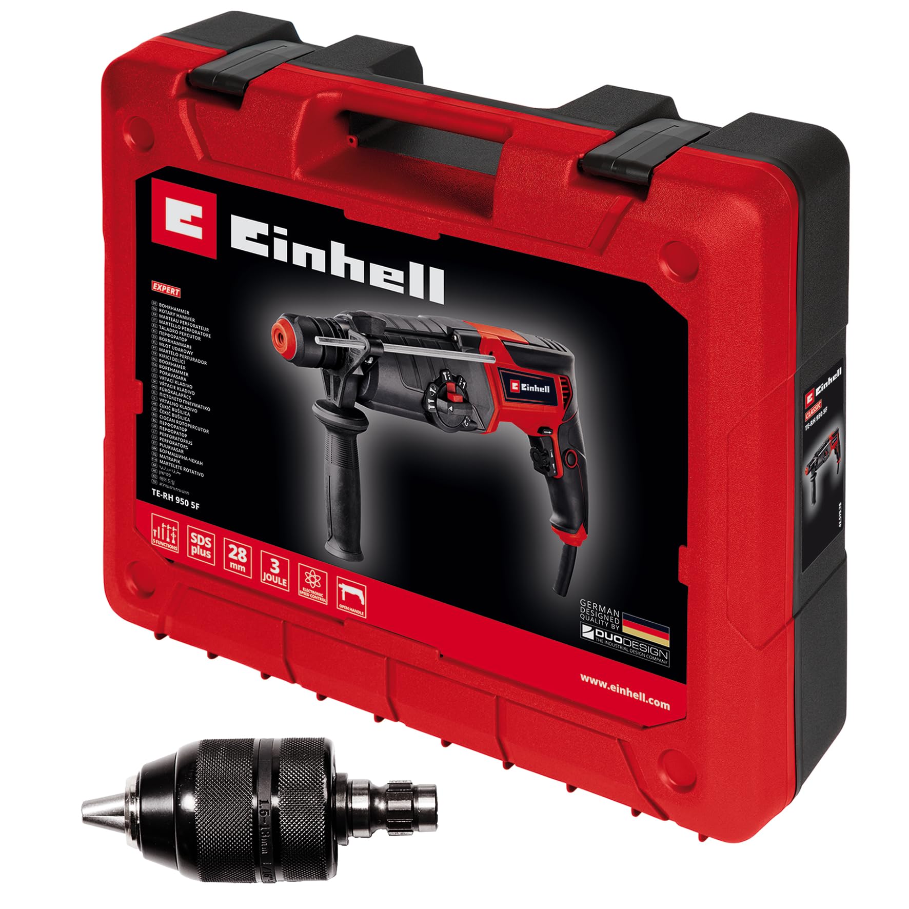 einhell-bohrhammer-te-rh-950-5f-950-w-2-gang-getriebe-3-j-schlagst-rke-sds-plus- image 2