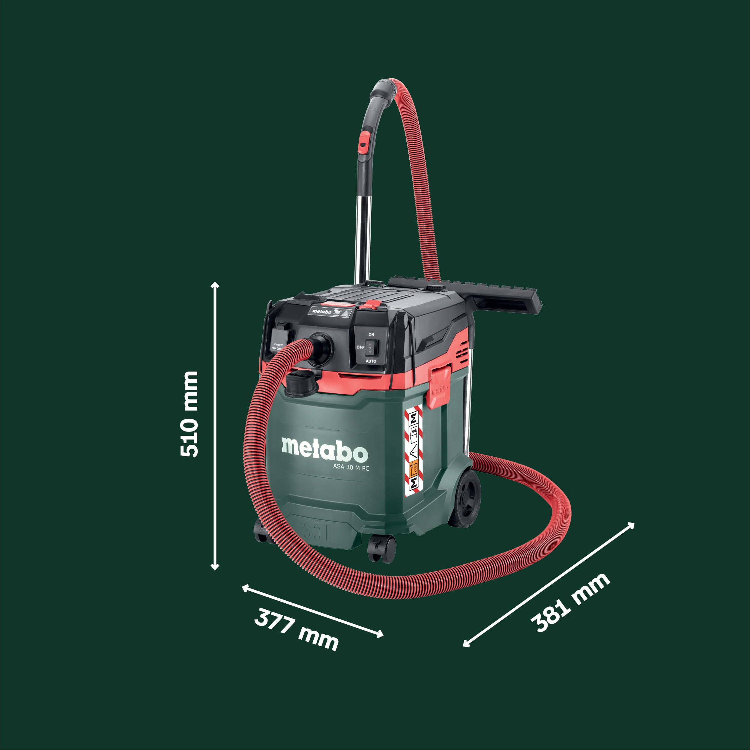 metabo-asa-30-m-pc-allessauger-nass-trockensauger-staubklasse-m-1200-w-30-l-anti image 5